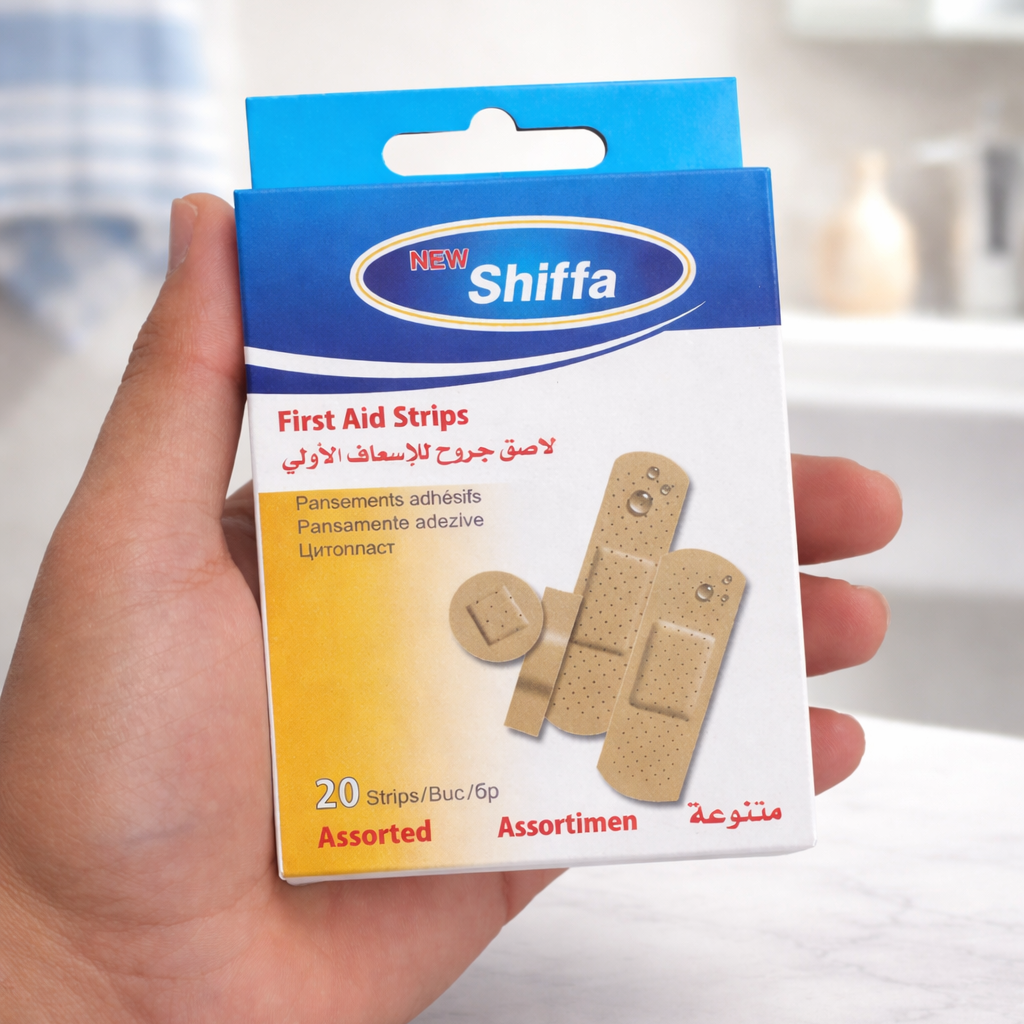 لاصقات جروح Shiffa – عدد 20 قطعة متنوعة