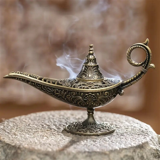 مبخرة معدنية بشكل مصباح علاء الدين -حجم صغير