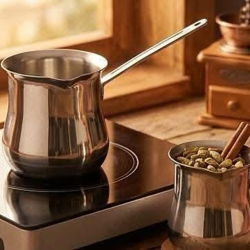 طقم ركوة قهوة  ستانلس ستيل – 3 قطع