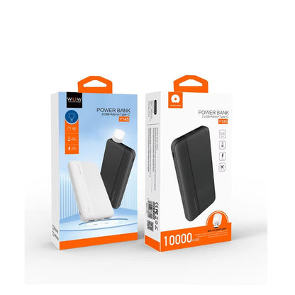 باور بانك ووو Y145 سعة 10000mAh مع منفذين USB وإضاءة ليلية