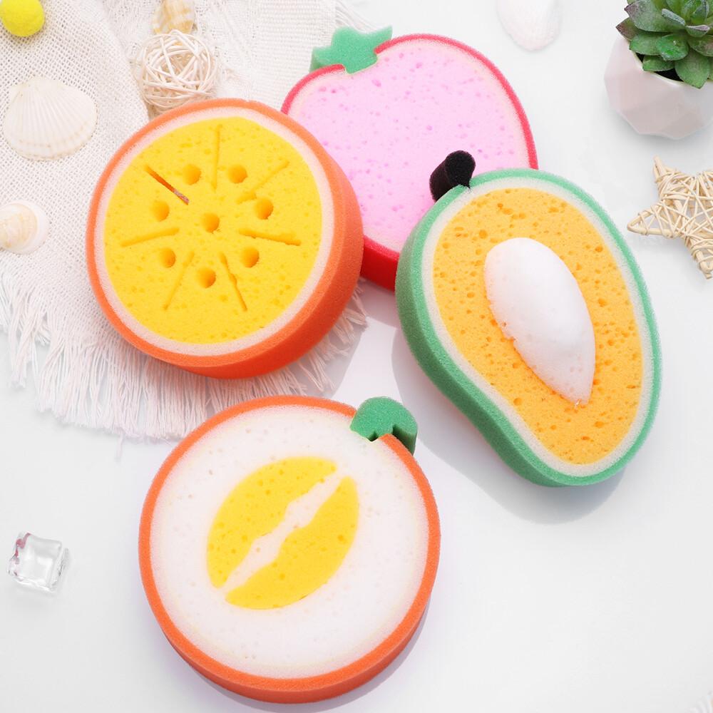 اسفنجة استحمام للأطفال بشكل فواكه 🍓🍊
