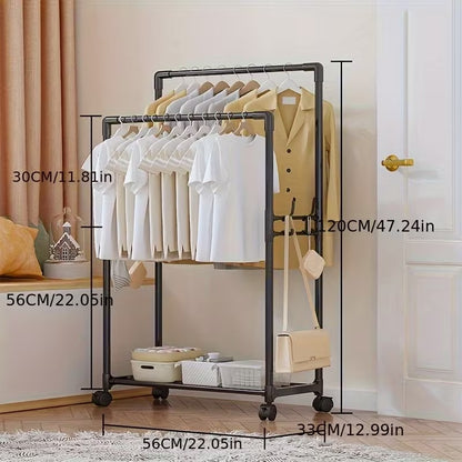 ستاند ملابس متعدد الاستخدامات مع رف أحذية وقبعات