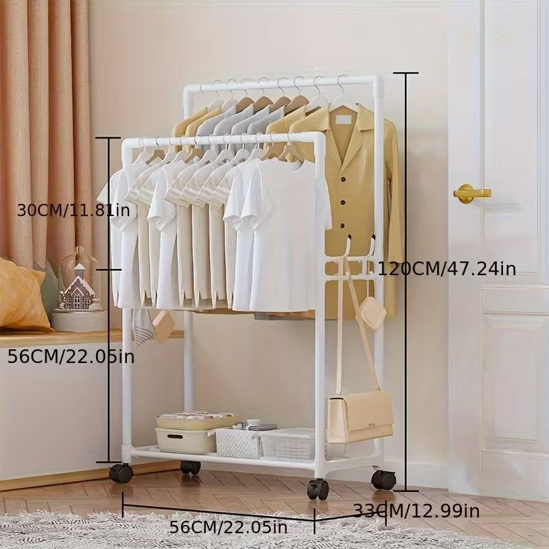 ستاند ملابس متعدد الاستخدامات مع رف أحذية وقبعات