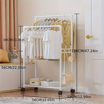 ستاند ملابس متعدد الاستخدامات مع رف أحذية وقبعات