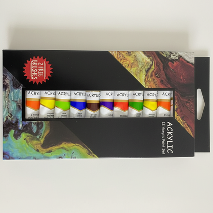 طقم ألوان أكريليك احترافية (12 لون)