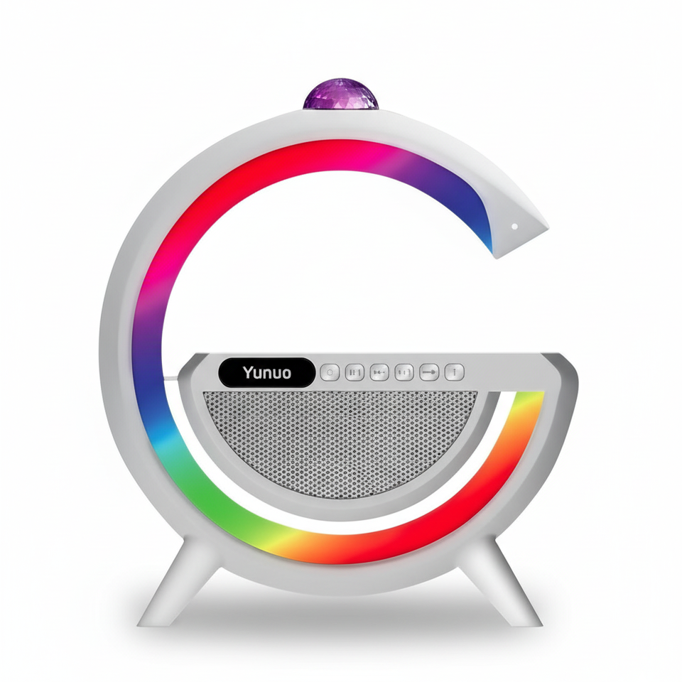 سبيكر دائري مع إضاءة RGB وشاحن لاسلكي – YUNUO YN-2366 (15W)