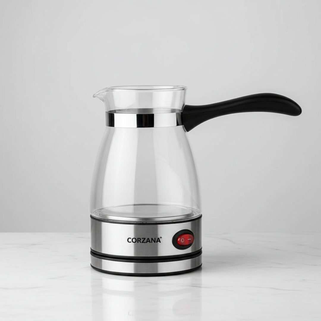 غلاية قهوة كهربائية زجاجية ماركة CORZANA