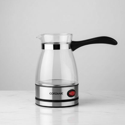 غلاية قهوة كهربائية زجاجية ماركة CORZANA
