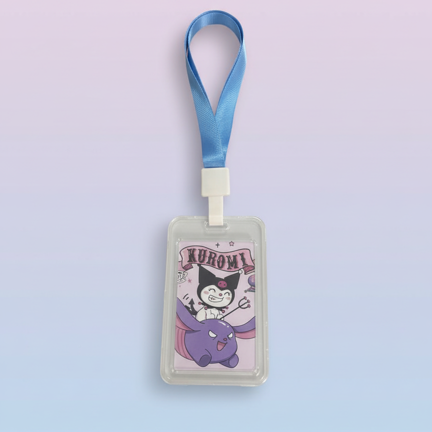 حامل بطاقة تعريف برسوم كرتونيه ملونه