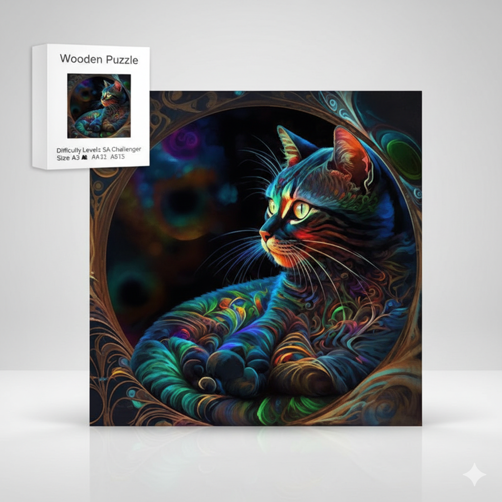 بزل خشب (Wooden Puzzle) بتصاميم فنية حجم A3
