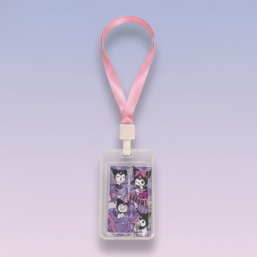 حامل بطاقة تعريف برسوم كرتونيه ملونه