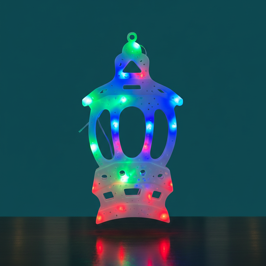 فانوس رمضان مضيء متعدد الألوان – LED ديكوري