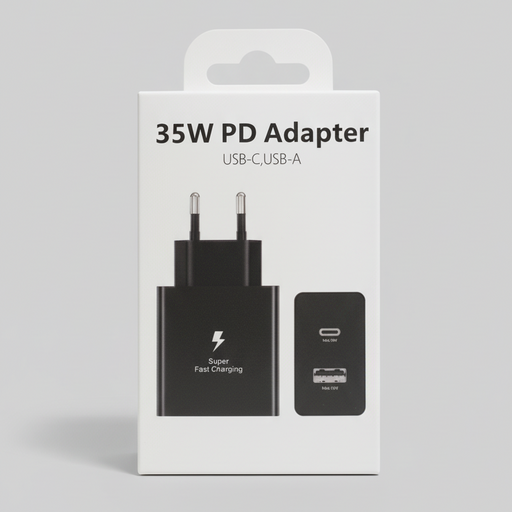 USB-C و USB-A شاحن جداري سريع بقوة 35 واط – بمنفذين