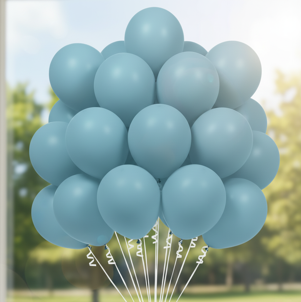 مجوعة بلالين لون ازرق رمادي- عدد ١٠