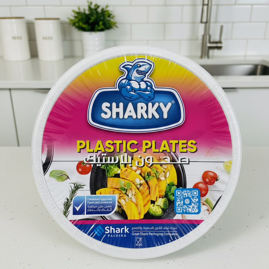 صحون بلاستيكSHARKY حجم كبير (عدد15)