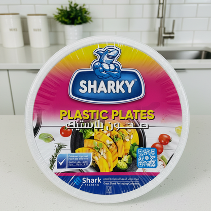 صحون بلاستيكSHARKY حجم كبير (عدد15)