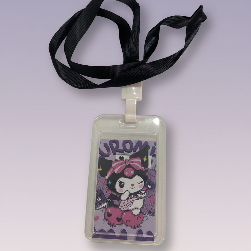 حامل بطاقة تعريف برسوم كرتونيه ملونه