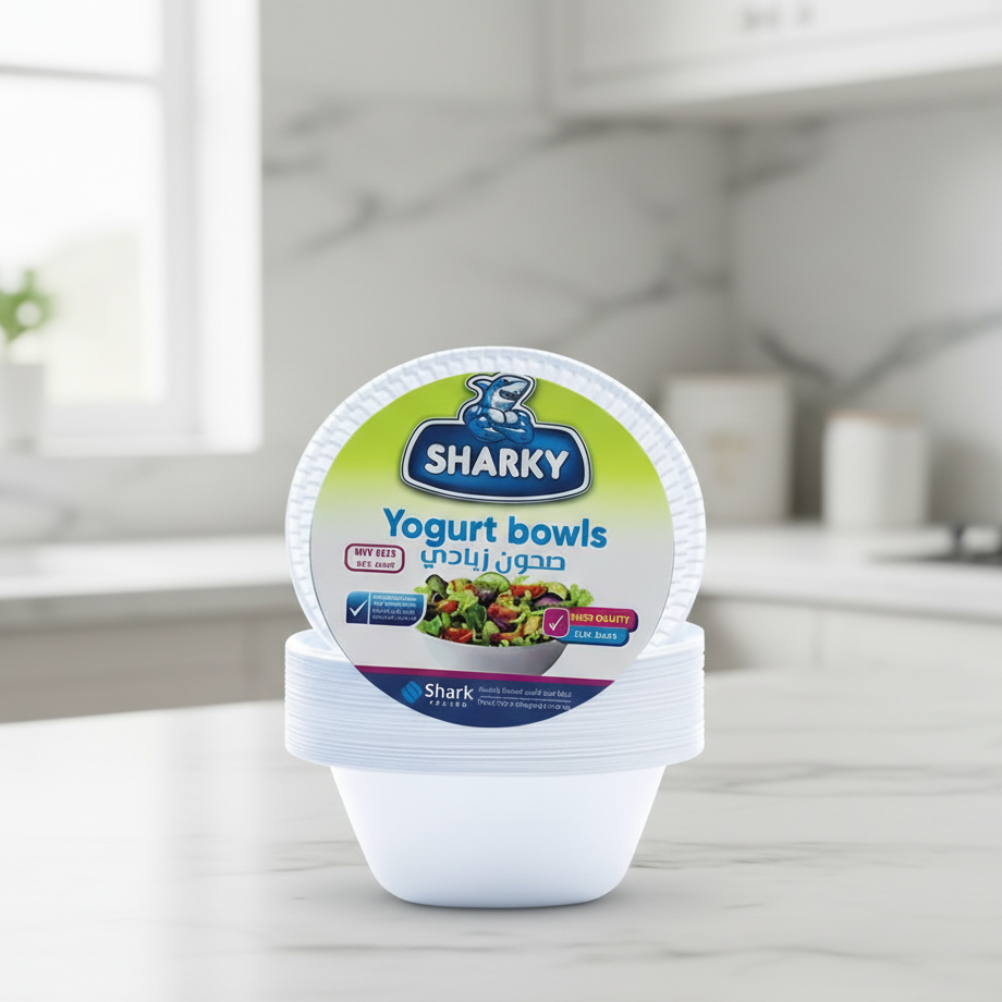 صحون زبادي بلاستيك SHARKY حجم كبير (عدد20)