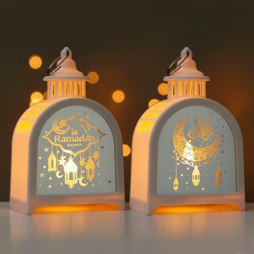 فانوس رمضان مضيء بتصميم رمضان كريم