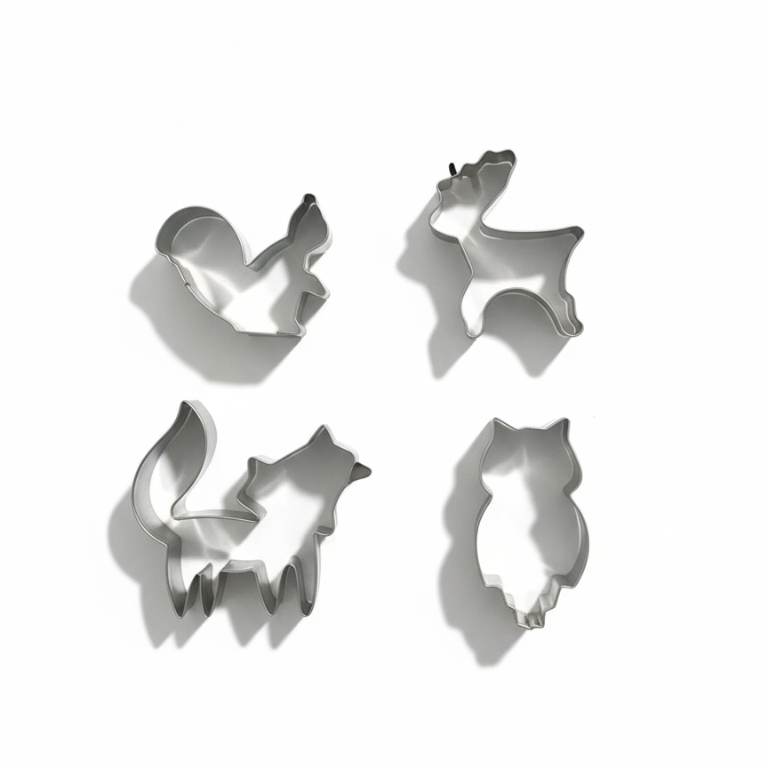 قوالب ستانلس ستيل لتشكيل الكوكيز -اشكال حيوانات مرحه (عدد4)