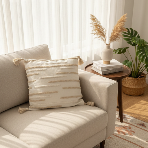 كوشن ديكور أنيقة ثقيلة بخطوط بارزة