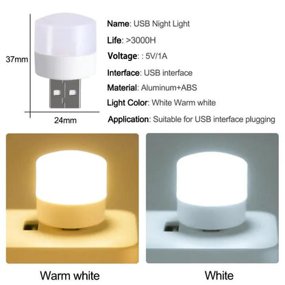 مصباح ليلي USB صغير محمول(عدد5) لون اصفر