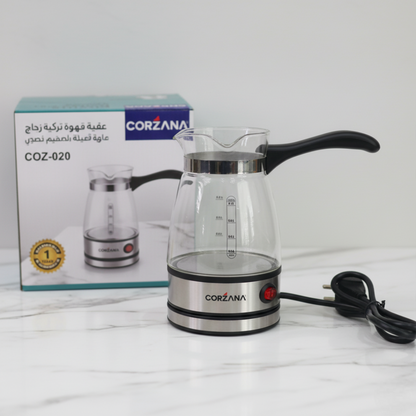 غلاية قهوة كهربائية زجاجية ماركة CORZANA