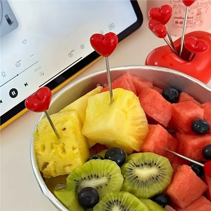 شوك فواكه شكل قلب – طقم ٤ قطع
