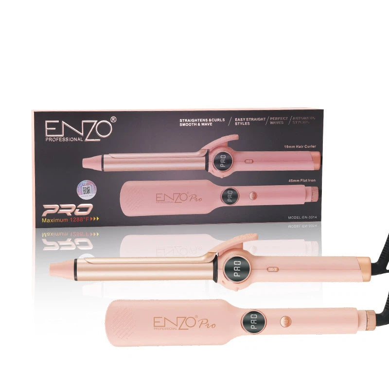 بكج ستريت ومكواة تجعيد ENZO ‏2×1
