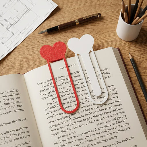 فواصل كتب بشكل قلب – قطعتين