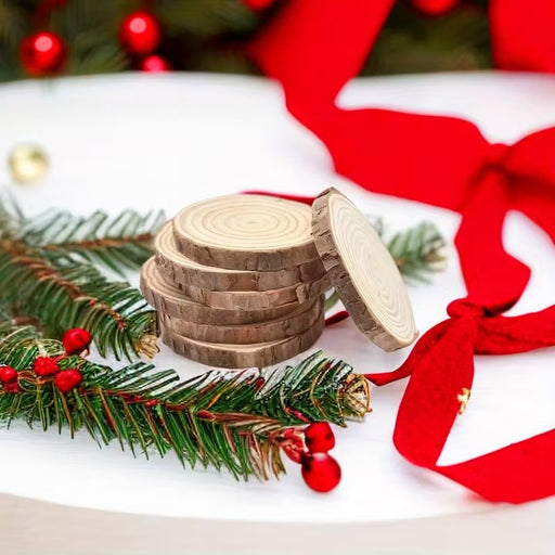 طقم شرائح خشبية طبيعية للأشغال اليدوية – 3 قطع (قطر 6 سم)