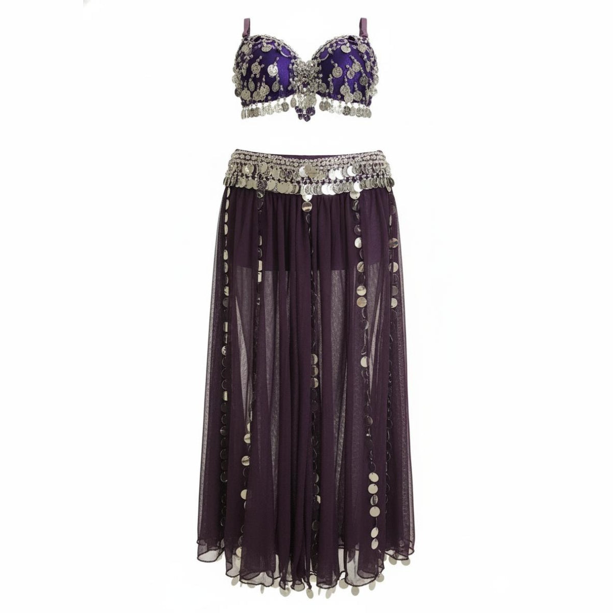 بدلة رقص شرقي بنفسجية فخمة