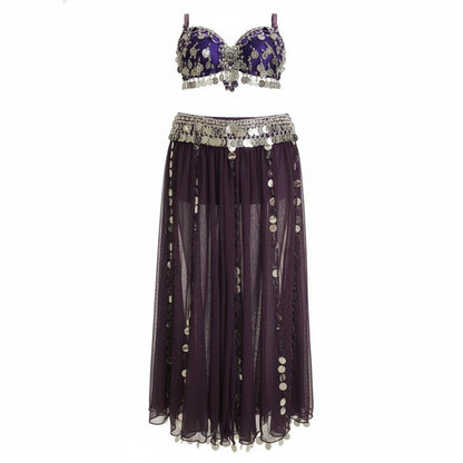بدلة رقص شرقي بنفسجية فخمة