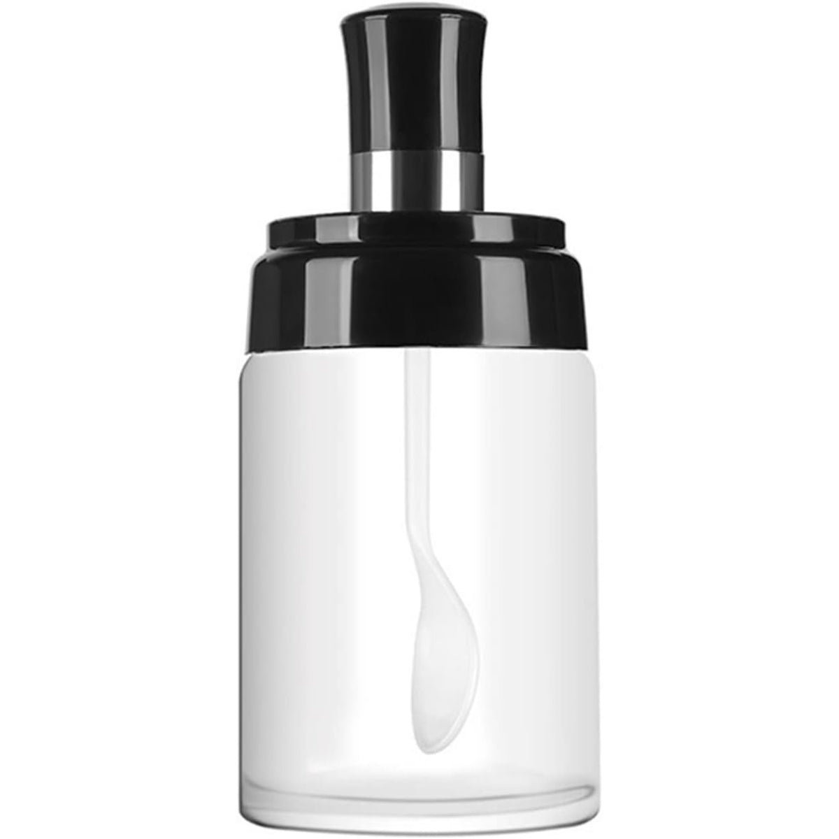 برطمان بهارات زجاجي بغطاء وملعقة مدمجة