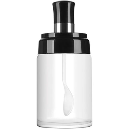 برطمان بهارات زجاجي بغطاء وملعقة مدمجة