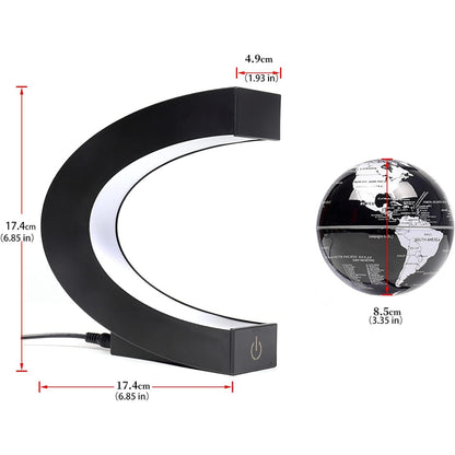 كرة أرضية مغناطيسية عائمة ودوّارة بإضاءة LED – ديكور منزلي ومكتبي مميز