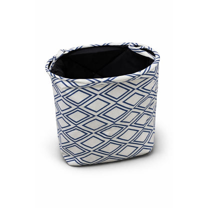 سلة تخزين قماش قابلة للطي بنقشة هندسية