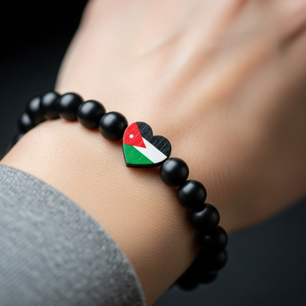 أساور خرز بتصميم علم الاردن